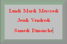 Les Jours de la Semaine